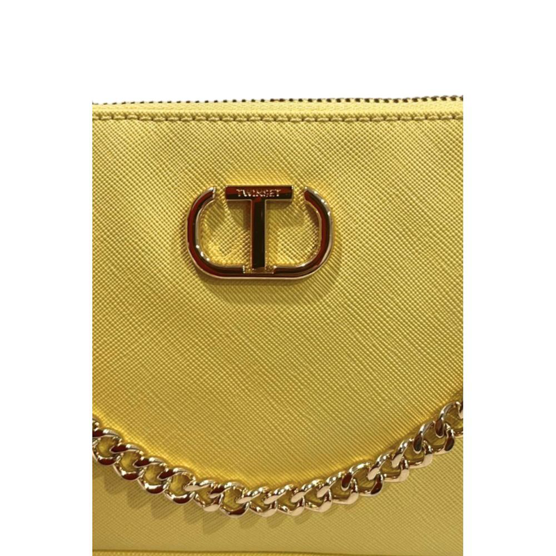 Yellow pu women shoulder bag-null