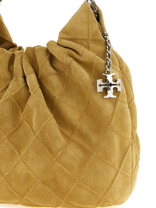 Beige calfskin shoulder bag-null