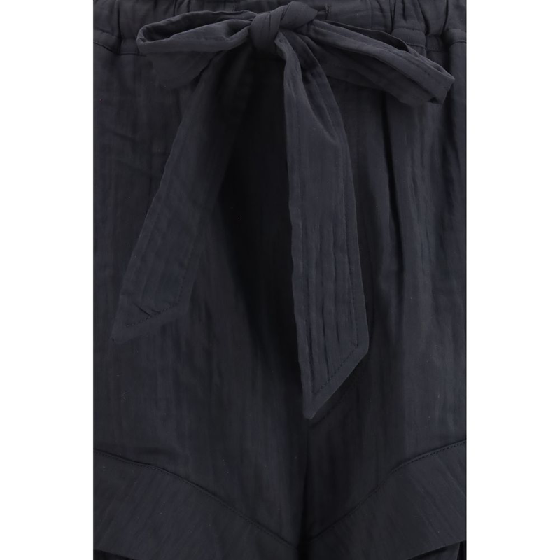 Black viscose bermuda shorts-null