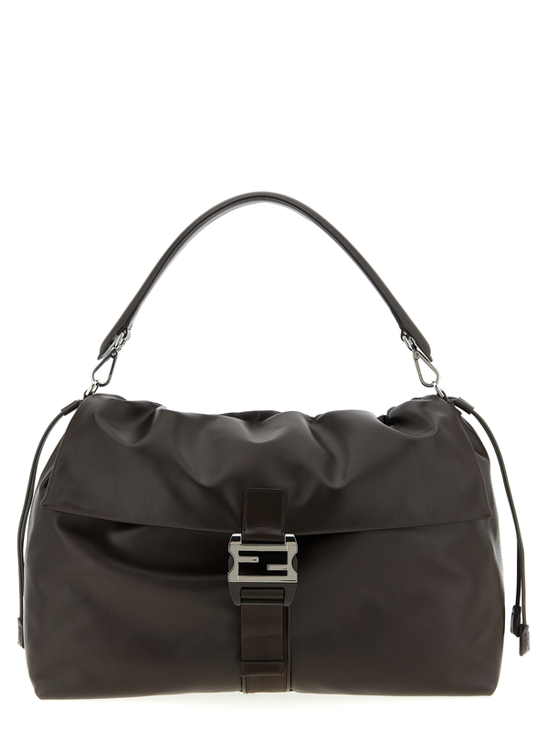 Brown calfskin handbag-null