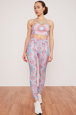 Wolven crossover pocket legging in amalfi, Amalfi, medium