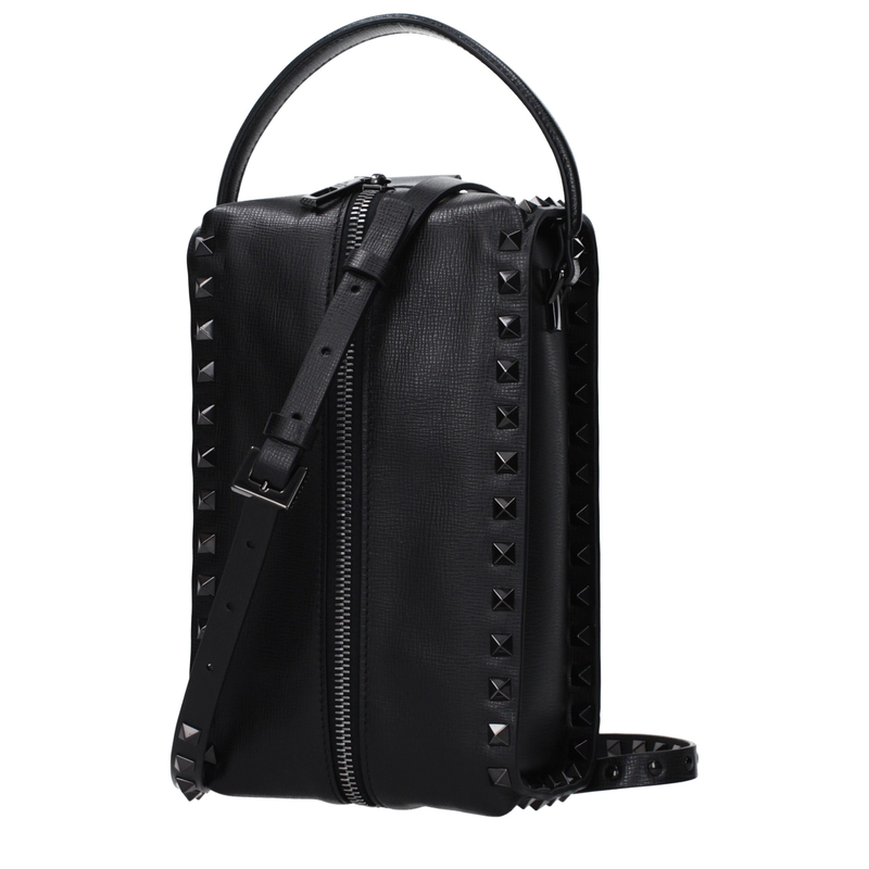 Black leather clutch bag-null