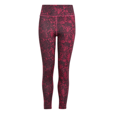 Adidas girls training aeroready animal-print optime 7/8 high, Fuchsia, medium