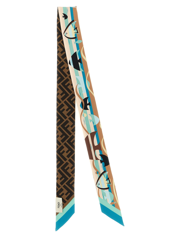 Multicolor silk foulard-null