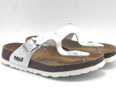 Neu b renania white unisex sandals, White, medium