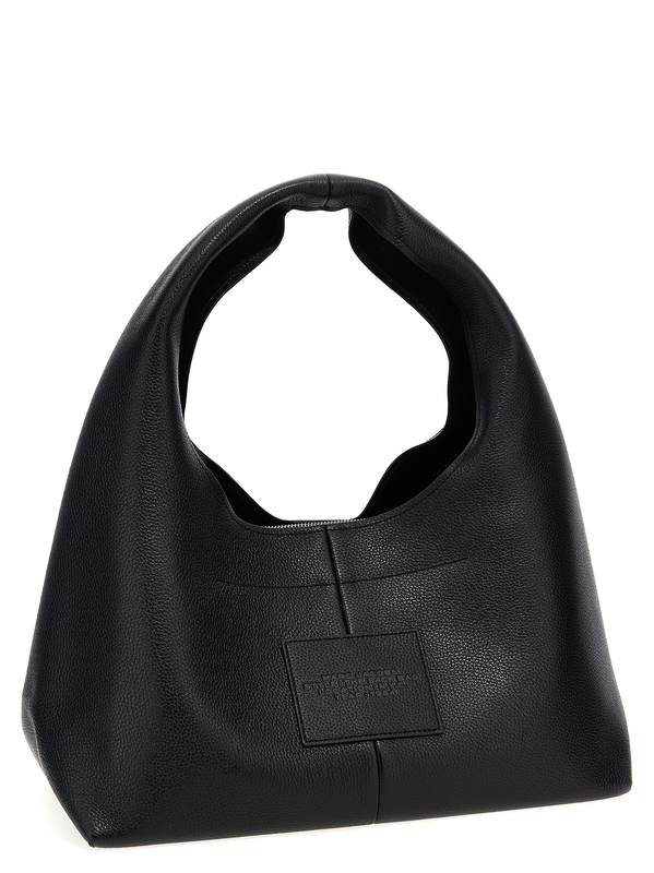 Black cowhide shoulder bag-null