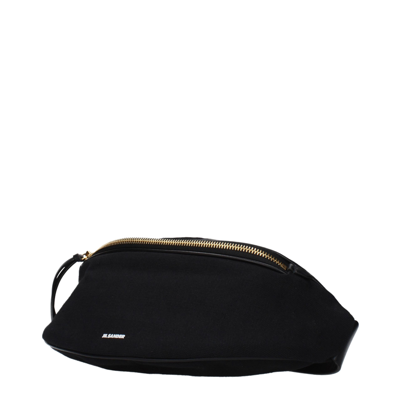 Black fabric backpack-null