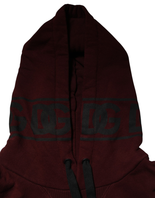 Burgundy cotton plaid lined men hoodie sweater-null