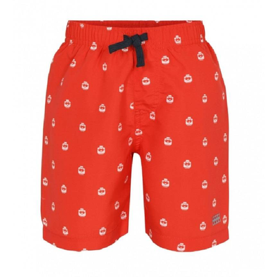 Kids swim aop short, Red, medium