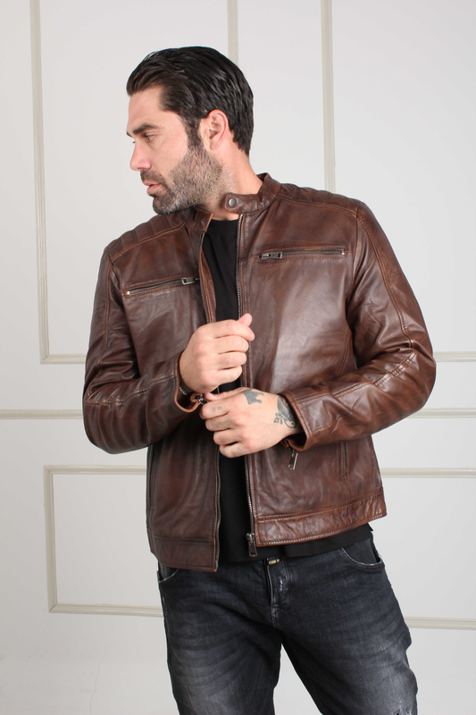 Charles sheep nappa leather jacket-null