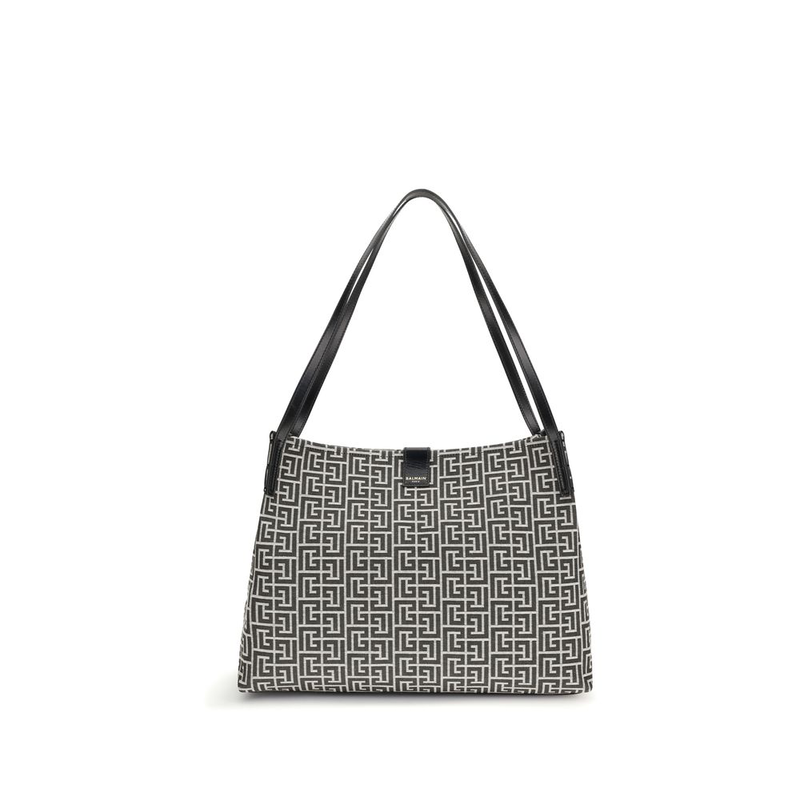 Black cotton shoulder bag-null