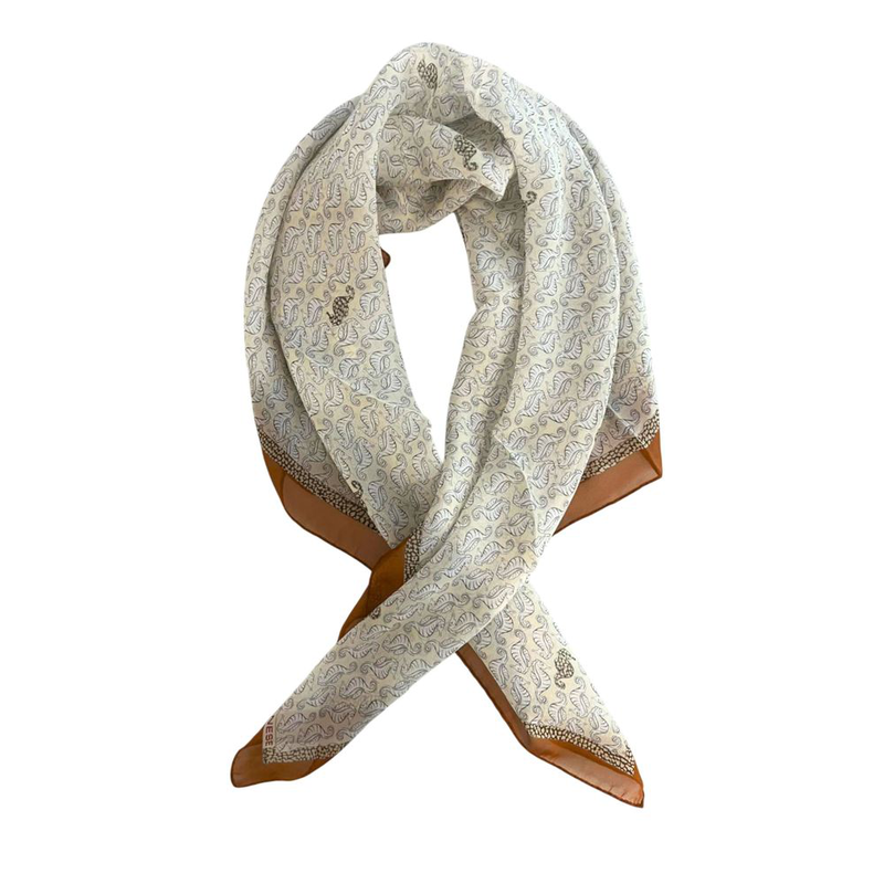 Brown silk women scarf-null