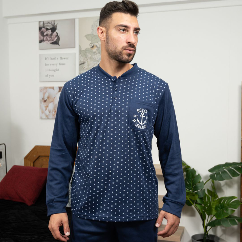Mens pajamas in flanel fabric #m3225 image number null