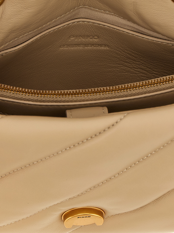 Beige lambskin crossbody bag-null