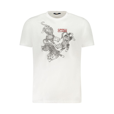 White cotton men t-shirt, White, medium