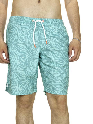 204 allover swimwear mens, Aqua Tonal Palm Leaf Design, medium