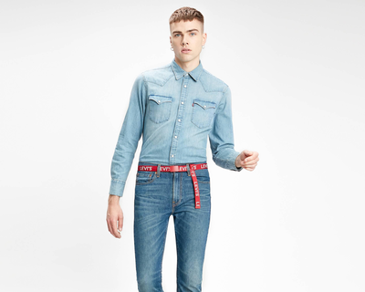 Levi's barstow western standard shirt, Blue, medium