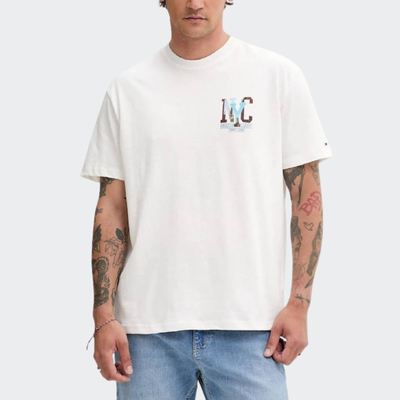 Mens relaxed novelty graphic tee, White, medium