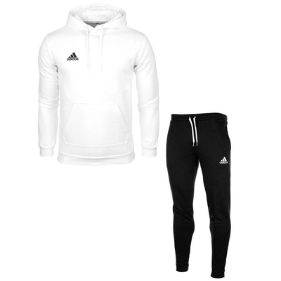 Entrada 22 sweat hoodie tracksuit, White / Black, medium