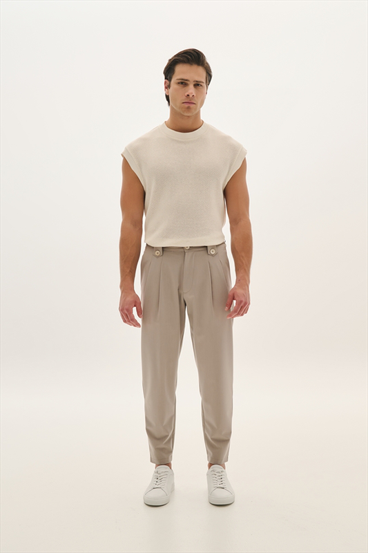 Pcoc loose fit double pleats trousers image number null