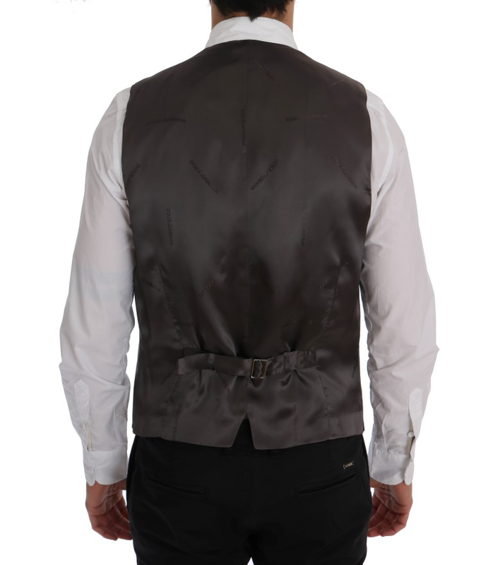 Gray staff cotton striped vest-null