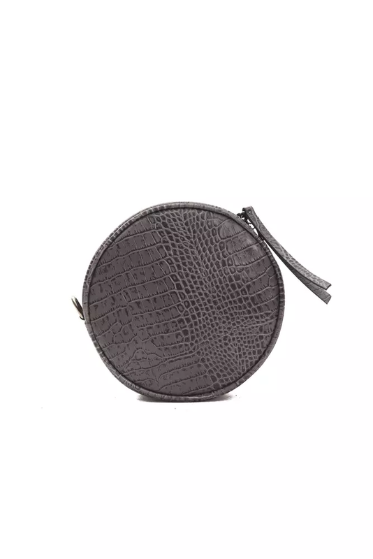 Gray leather women crossbody bag-null