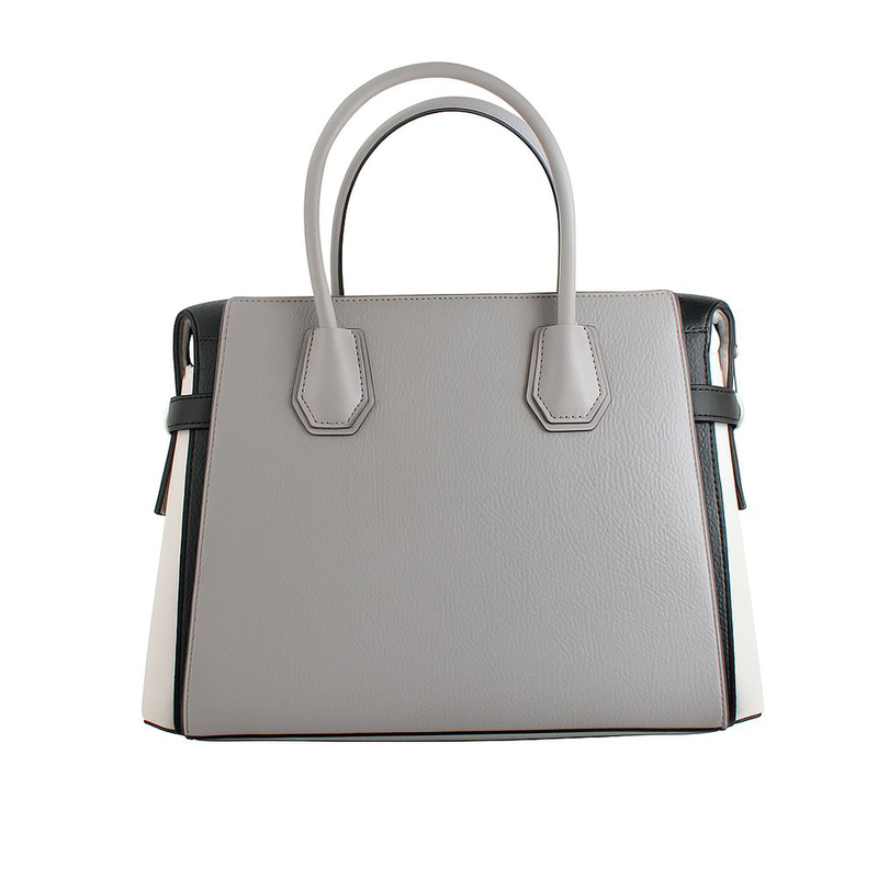 Gray leather handbag-null