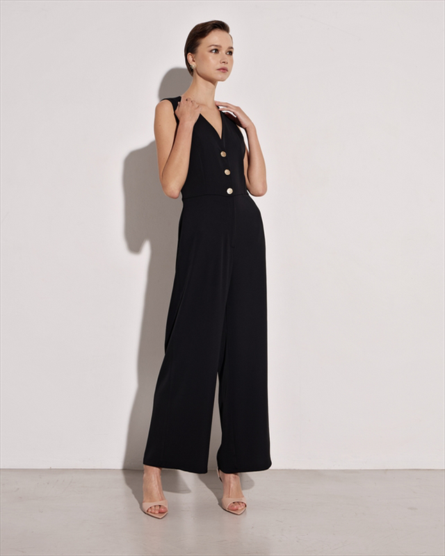 Jumpsuit sleeveless buttons image number null