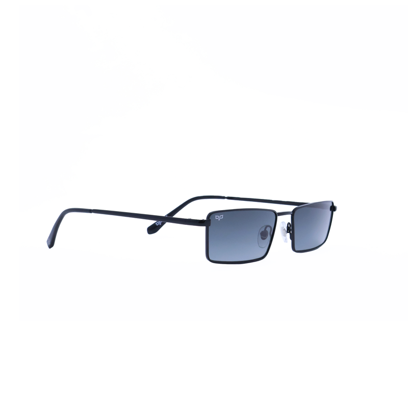 OJO sunglasses everyday oval black frame and temples with green lenses rx-null