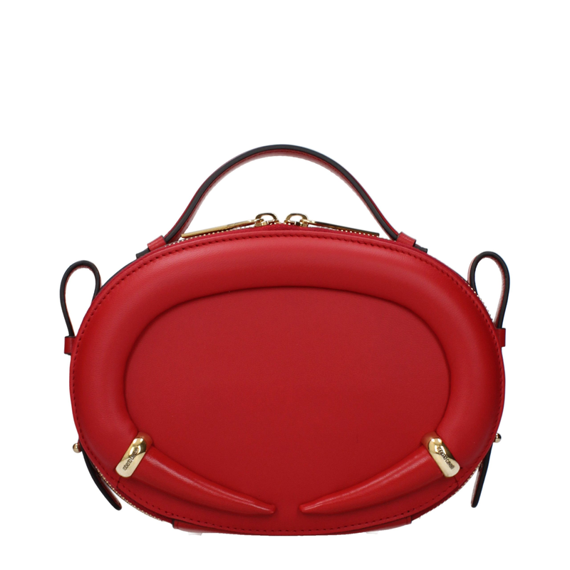 Red leather handbag-null