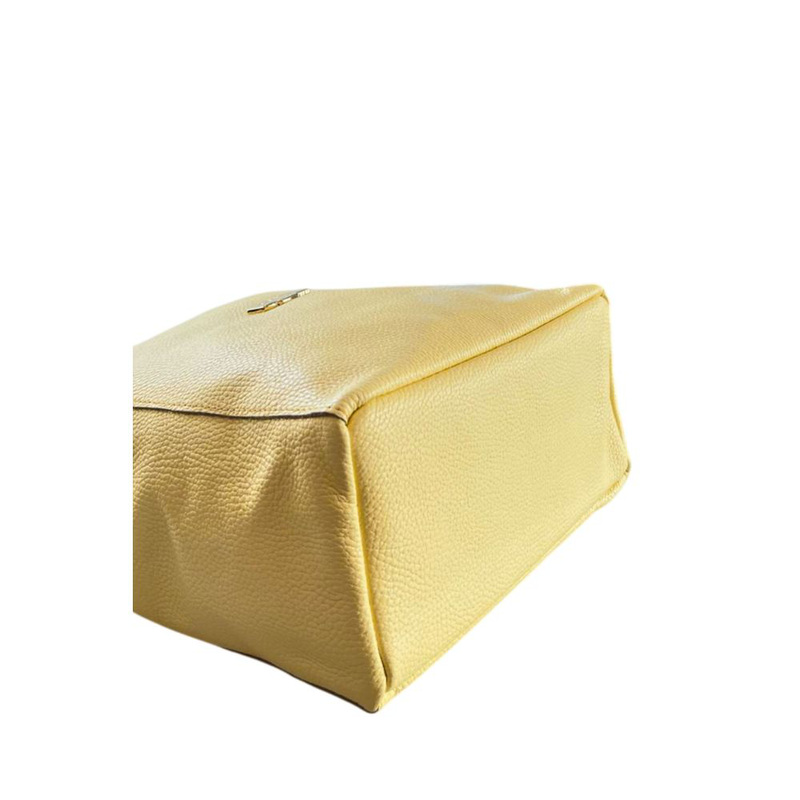 Yellow leather women shoulder bag-null
