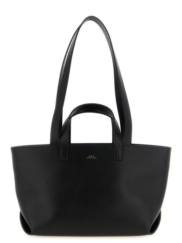 Black cowhide tote bag-null