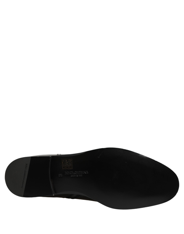 Black leather logo buckle mid calf boots shoes-null