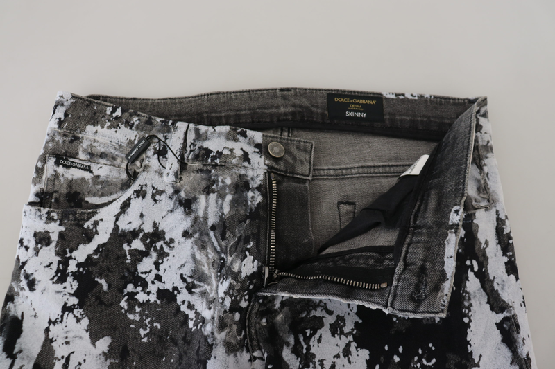 Multicolor cotton tie dye skinny denim jeans-null