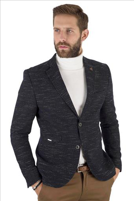 Textured check blazer