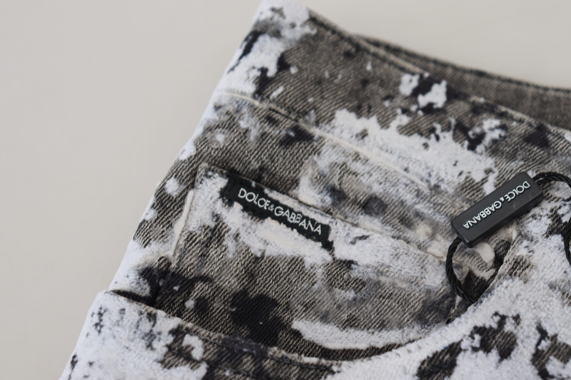 Multicolor cotton tie dye skinny denim jeans-null
