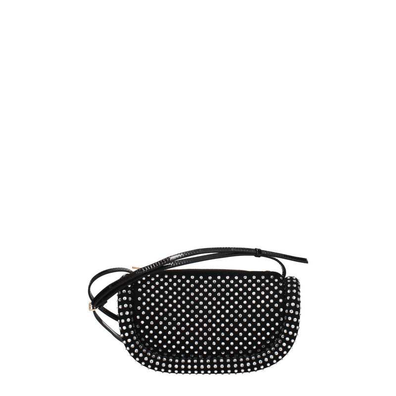 Black leather crossbody bag-null