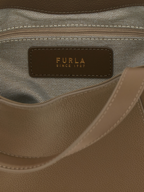 Gray calfskin tote bag-null
