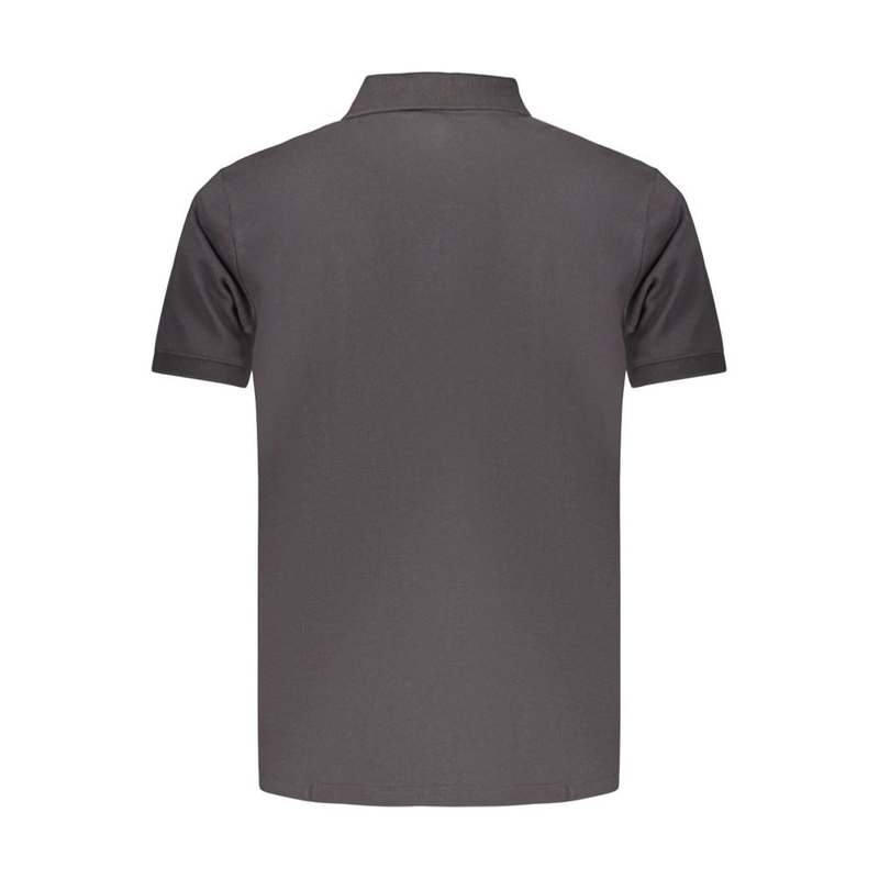 Black cotton men polo shirt-null