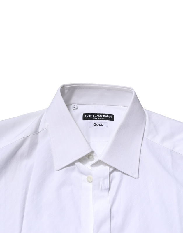 White gold long sleeves men dress formal shirt-null