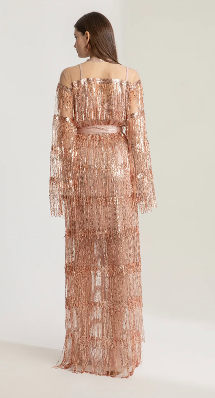 Niobe fringed sequin dress-null