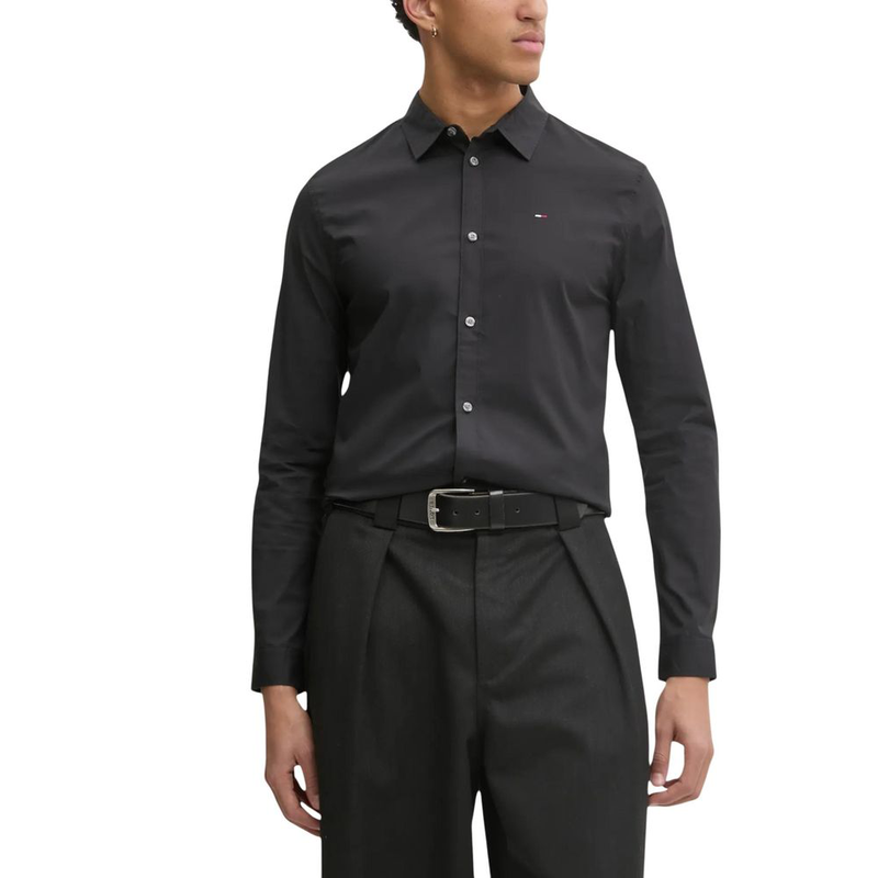 Black cotton dress shirt-null