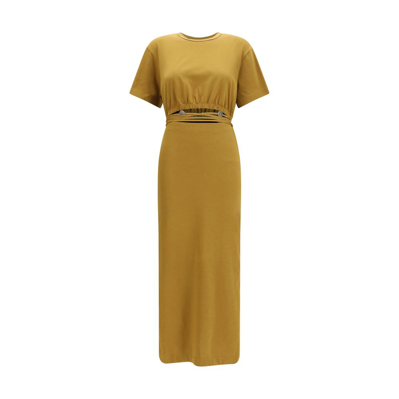 Brown cotton casual dress-null