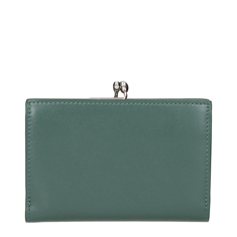 Green leather wallet-null