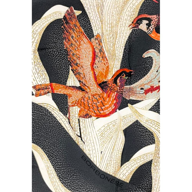 Black silk women scarf-null