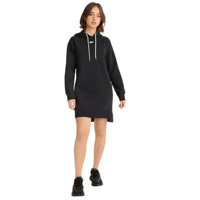 Logo hooded sneakers dress, Black, medium