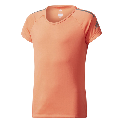 Adidas kids girls clothing training cool t-shirt coral ce6061, Coral, medium