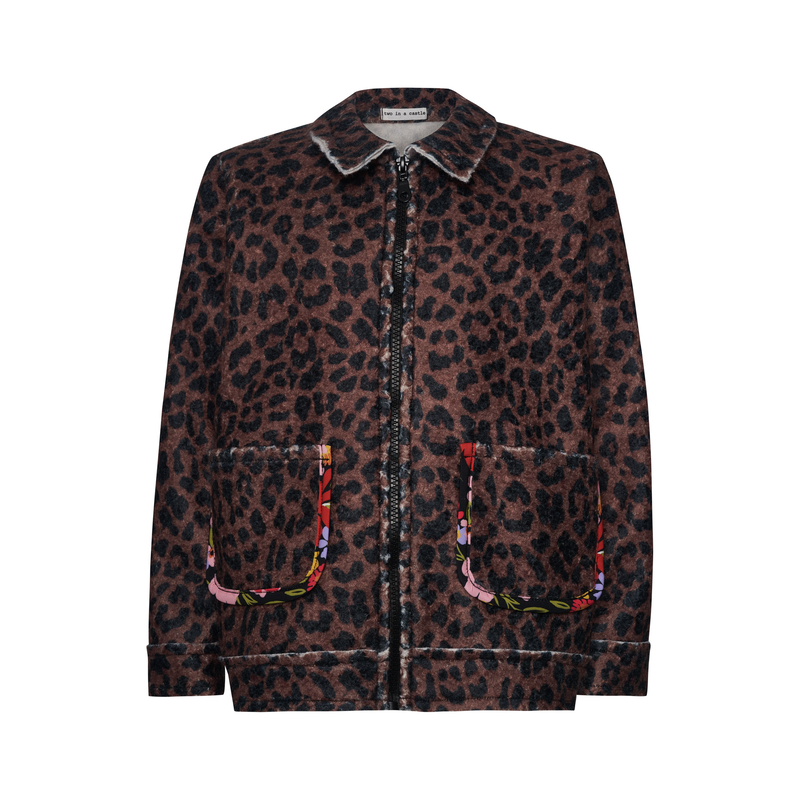 Tc dolce vita boucle leopard bomber jacket kid-null