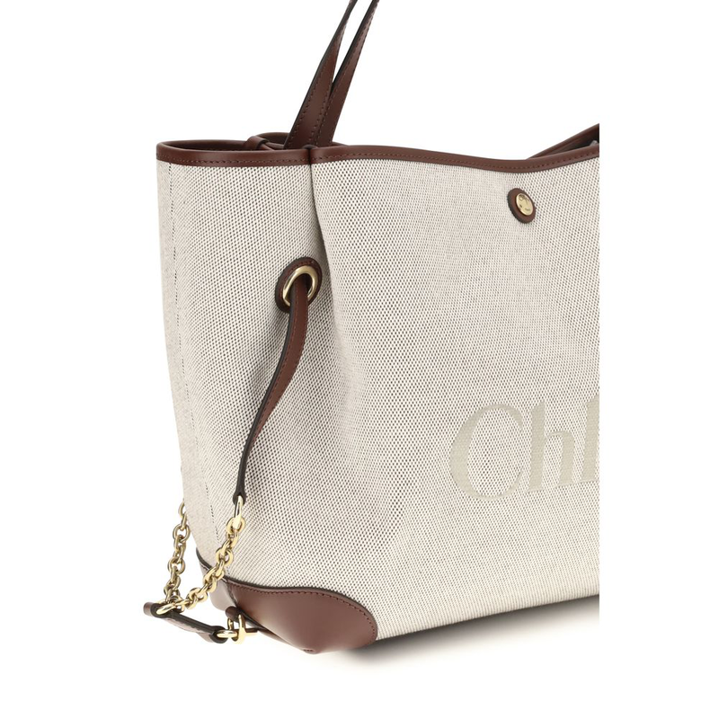 Beige cotton shoulder bag-null
