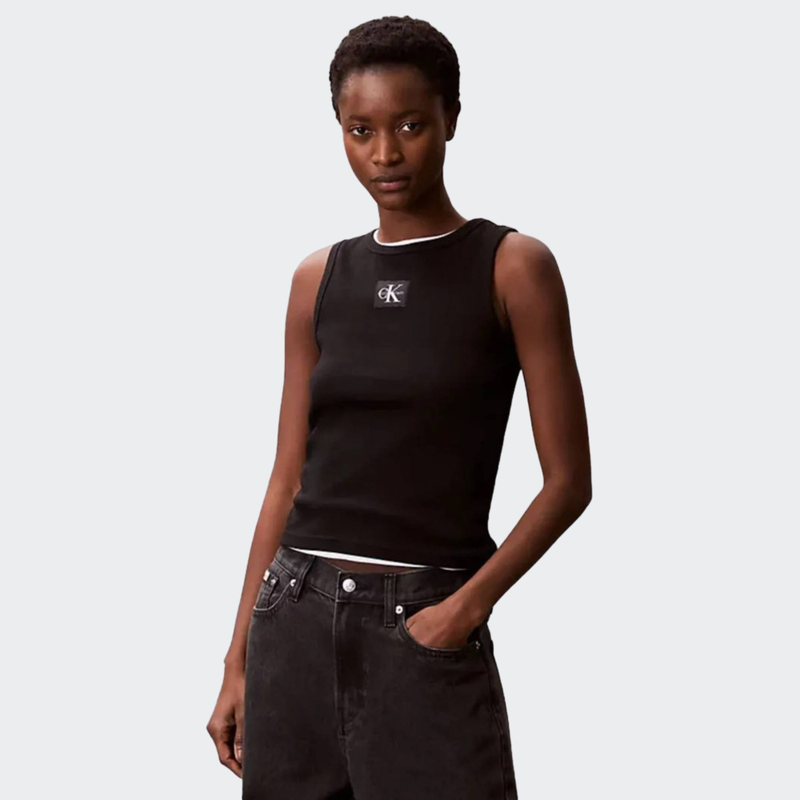 Woven label 2x2 cotton rib tee-null